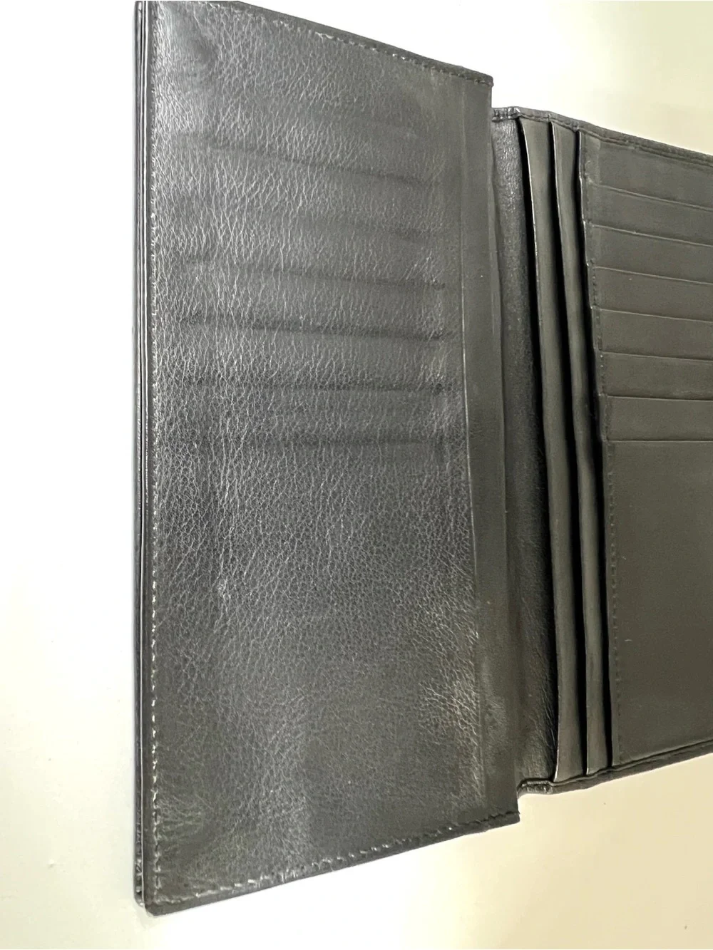 BVLGARI Black Leather Long Bifold Wallet Made in Italy Vintage